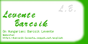 levente barcsik business card